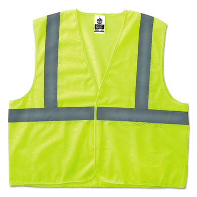 Ergodyne GloWear 8205HL Type R Class 2 Super Econo Mesh Safety Vest, Lime, Small/Medium EGO20973