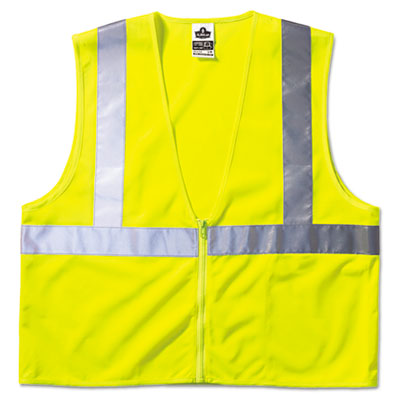 Ergodyne GloWear 8210Z Class 2 Economy Vest, Polyester Mesh, Large/X-Large, Lime EGO21055