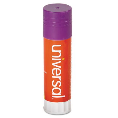 UNV 74752 Glue Stick, 1.30 oz, Stick, Purple, 12/Pack UNV74752