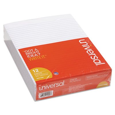 UNV11000 Glue Top Writing Pads, Legal Rule, Letter, White, 50-Sheet Pads/Pack, Dozen UNV11000