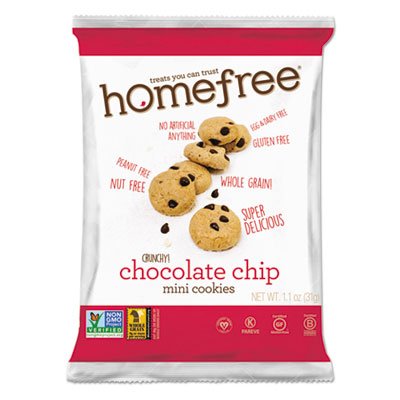 LGFMCC30 Gluten Free Chocolate Chip Mini Cookies, 1.1 oz Pack, 30/Carton HMF01873