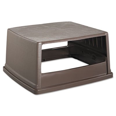 RCP 256V BRO Glutton Receptacle, Hooded Top w/o Door, Rectangular, 23 x 26 5/8 x 13, Brown RCP256VBRO