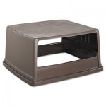 RCP 256V BRO Glutton Receptacle, Hooded Top w/o Door, Rectangular, 23 x 26 5/8 x 13, Brown RCP256VBRO