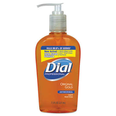 Dial Professional 84014 Gold Antimicrobial Hand Soap, Floral Fragrance, 7.5 oz Pump Bottle, 12/Carton DIA84014CT