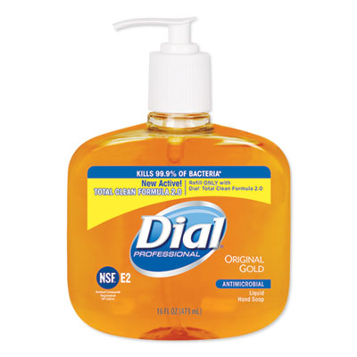 Dial Professional 80790 Gold Antimicrobial Hand Soap, Floral Fragrance, 16 oz Pump Bottle, 12/Carton DIA80790CT