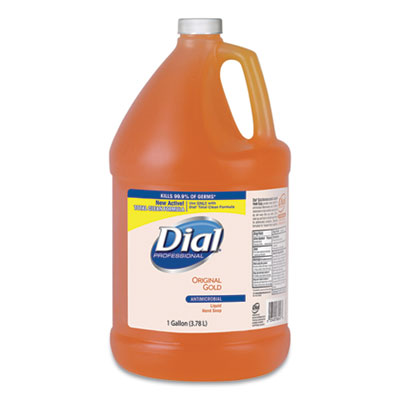Dial Professional 88047 Gold Antimicrobial Liquid Hand Soap, Floral Fragrance, 1 gal Bottle, 4/Carton DIA88047CT