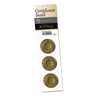 Gold Certificate Seals, "Achievement", 1 3/4" dia, Gold, 15/Pack SOU99294