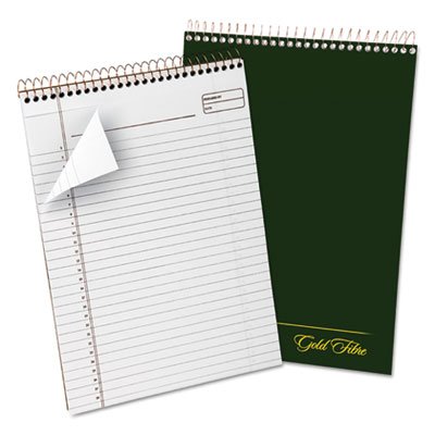 Ampad Gold Fibre Wirebound Writing Pad w/Cover, 8 1/2 x 11 3/4, White, Green Cover TOP20811