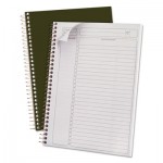 Ampad Gold Fibre Wirebound Writing Pad w/Cover, 9-1/2 x 7-1/4, White, Green Cover TOP20816