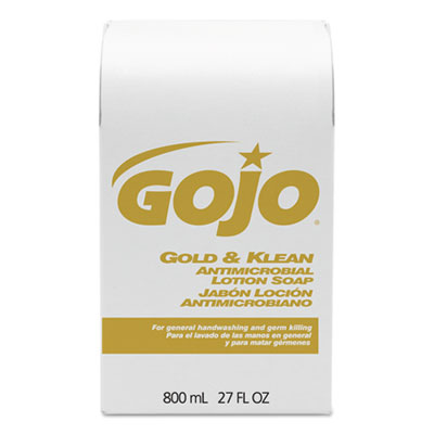 GOJO 9127-12 Gold & Klean Lotion Soap Bag-in-Box Dispenser Refill, Floral Balsam, 800mL GOJ912712CT