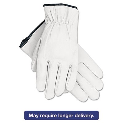 127-3601L Grain Goatskin Driver Gloves, White, Large, 12 Pairs MPG3601L