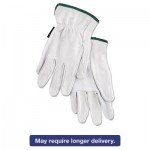127-3601M Grain Goatskin Driver Gloves, White, Medium, 12 Pairs MPG3601M