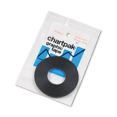 Chartpak Graphic Chart Tape, 1/16" x 648", Matte Black CHABG6201M