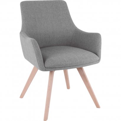 Lorell Gray Flannel Guest Chair with Wood Legs 68560