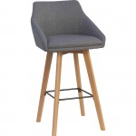 Lorell Gray Flannel Mid-Century Modern Guest Stool 68561