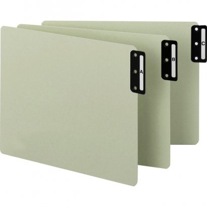 Smead Gray/Green 100% Recycled Extra Wide End Tab Pressboard Guides with Vertical Metal Tab 61676