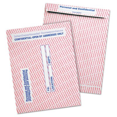 Quality Park Gray/Red Paper Gummed Flap Confidential Interoffice Envelope, 10 x 13, 100/Box QUA63778