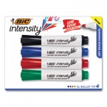 BIC GDEMP41 AST Great Erase Grip Chisel Tip Dry Erase Marker, Assorted, 4/Set BICGDEMP41ASST