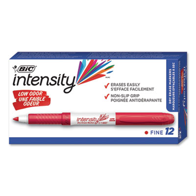 BIC GDE11 RED Great Erase Grip Fine Point Dry Erase Marker, Red, Dozen BICGDE11RD