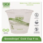 Eco-Products GreenStripe Renewable & Compostable Cold Cups - 9oz., 50/PK, 20 PK/CT ECOEPCC9SGS