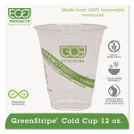 EPCC12GS GreenStripe Renewable & Compostable Cold Cups - 12oz., 50/PK, 20 PK/CT ECOEPCC12GS