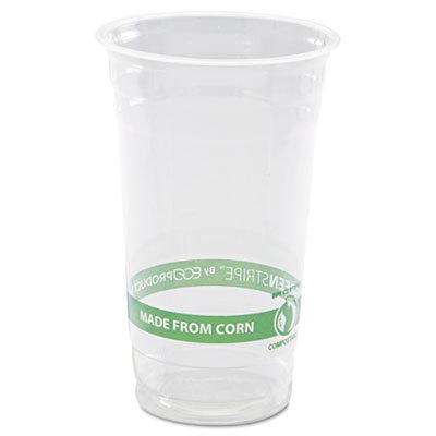 Eco-Products GreenStripe Renewable & Compostable Cold Cups - 24oz., 50/PK, 20 PK/CT ECOEPCC24GS