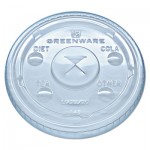 9509111 Greenware Cold Drink Lids, Fits 9, 12, 20 oz Cups, Clear, 1000/Carton FABLGC1220