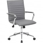 Boss Grey Vinyl Hospitality Chair B9533C-GY