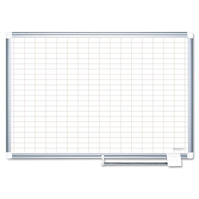 Grid Planning Board, 1x2" Grid, 48x36, White/Silver BVCMA0592830
