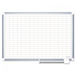 Grid Planning Board, 1x2" Grid, 48x36, White/Silver BVCMA0592830