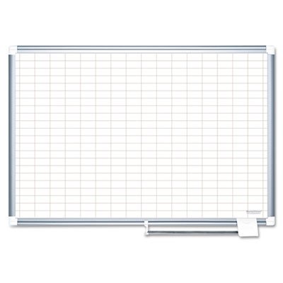 Grid Planning Board, 1x2" Grid, 72x48, White/Silver BVCMA2792830