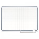 Grid Planning Board, 1x2" Grid, 72x48, White/Silver BVCMA2792830