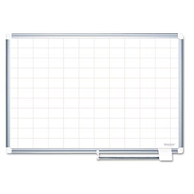 Mastervision Grid Planning Board, 48x36, 2x3" Grid, White/Silver BVCMA0593830