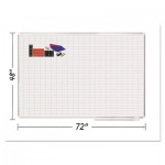 MasterVision Grid Planning Board w/ Accessories, 1 x 2 Grid, 72 x 48, White/Silver BVCMA2792830A
