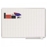 MasterVision Grid Planning Board w/ Accessories, 1 x 2 Grid, 48 x 36, White/Silver BVCMA0592830A