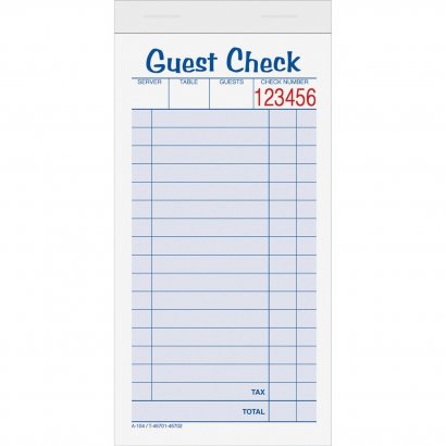 TOPS Guest Check Book 45702