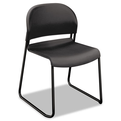 HON H4031.LA.T GuestStacker Series Chair, Charcoal with Black Finish Legs, 4/Carton HON4031LAT