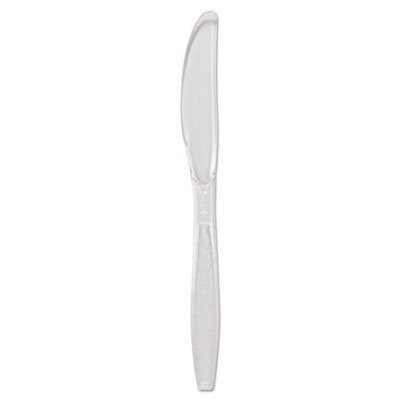 Dart Guildware Heavyweight Plastic Cutlery, Knives, Clear, 1000/Carton SCCGDC6KN0090