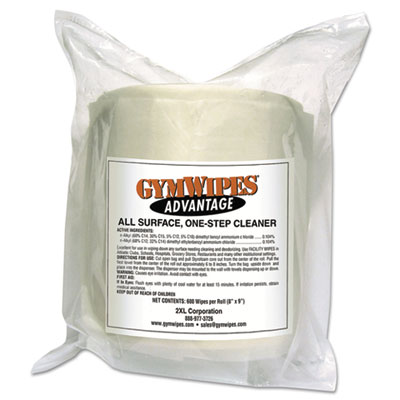 2XL TXL L36 Gym Wipes Advantage, 7 x 8, White, Unscented, 900/Roll, 4Roll/Carton TXLL36R