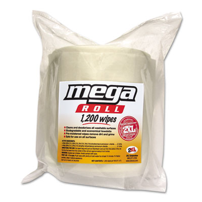 2XL TXL L420 Gym Wipes Mega Roll Refill, 8 x 8, White, 1200/Roll, 2 Rolls/Carton TXLL420