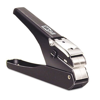 16500 Handheld Badge Punch, 9/16 x 1/8 Horizontal Slot, 1/8"-5/8" Reach, Black/Chrome AVTMCG16500