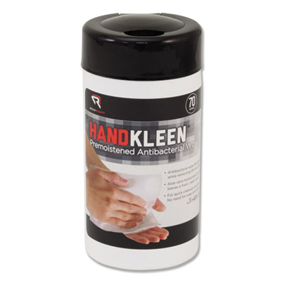 Read Right HandKleen Premoistened Wipes, Cloth, 5 1/2 x 6 1/2, 70/Tub REARR1460