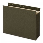 UNV14160 Hanging Box Bottom File Pockets, 11 Point Stock, Letter, Standard Green, 10/Box UNV14160