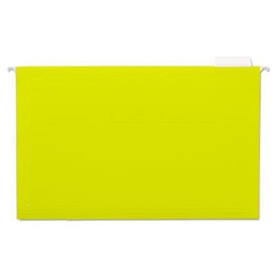 UNV14219 Hanging File Folders, 1/5 Tab, 11 Point Stock, Legal, Yellow, 25/Box UNV14219