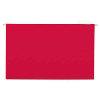 UNV14218 Hanging File Folders, 1/5 Tab, 11 Point Stock, Legal, Red, 25/Box UNV14218