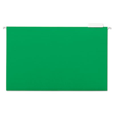 UNV14217 Hanging File Folders, 1/5 Tab, 11 Point Stock, Legal, Green, 25/Box UNV14217