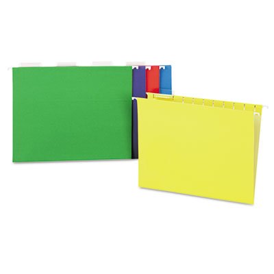 UNV14121 Hanging File Folders, 1/5 Tab, 11 Point, Letter, Assorted Colors, 25/Box UNV14121