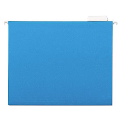 UNV14116 Hanging File Folders, 1/5 Tab, 11 Point Stock, Letter, Blue, 25/Box UNV14116