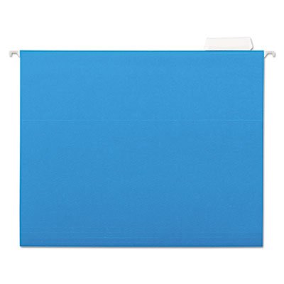 UNV14116 Hanging File Folders, 1/5 Tab, 11 Point Stock, Letter, Blue, 25/Box UNV14116
