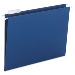 Smead Hanging File Folders, 1/5 Tab, 11 Point Stock, Letter, Navy, 25/Box SMD64057